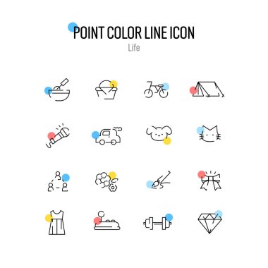 Kullanımı iyi olan basit nokta renk çizgisi simgesi