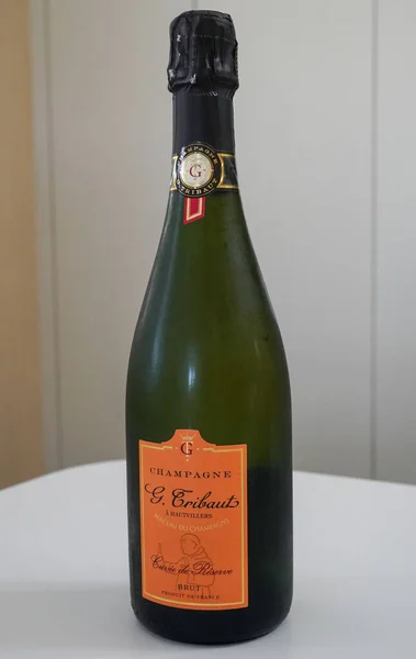 New York Eylül 2022 Champagne Tribaut Cuvee Reserve Brut Hautvillers — Stok fotoğraf
