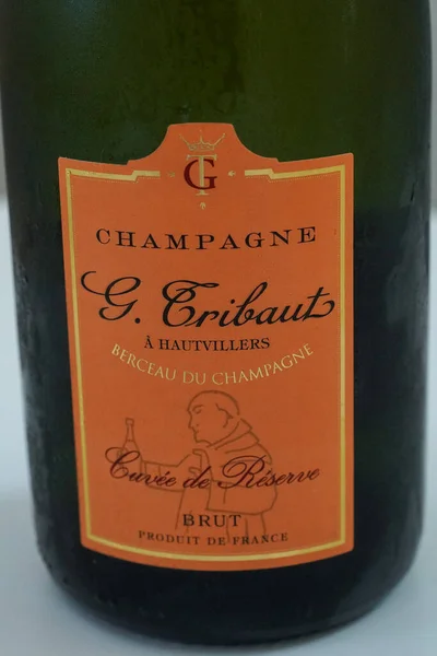 Nueva York Septiembre 2022 Champagne Tribaut Cuvee Reserve Brut Tribaut — Foto de Stock