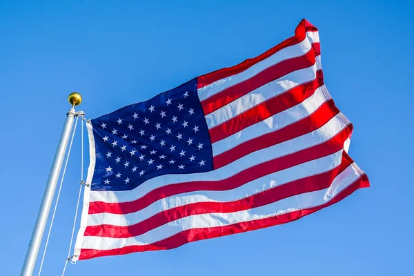 Americká Vlajka Větru — Stock fotografie