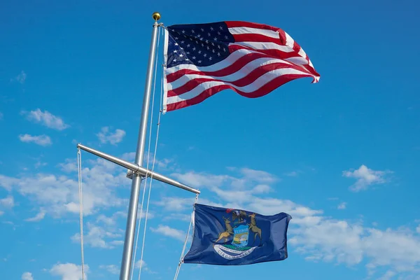 Las Banderas Estados Unidos Estado Michigan —  Fotos de Stock
