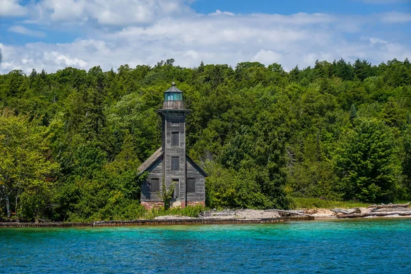 Grand Island East Channel Light Lighthouse Located Just North Munising — Stock Photo, Image