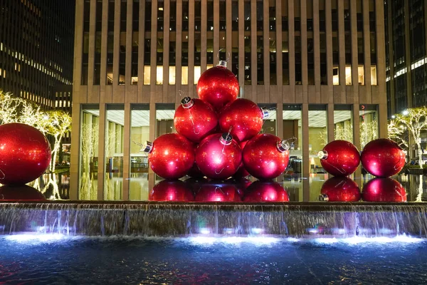 Нью Йорк Ноября 2022 Года Рождественские Украшения Возле Нью Йоркского — стоковое фото