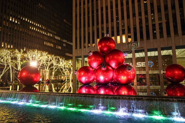 New York November 2022 Різдвяні Прикраси Біля Нью Йоркського Пам — стокове фото