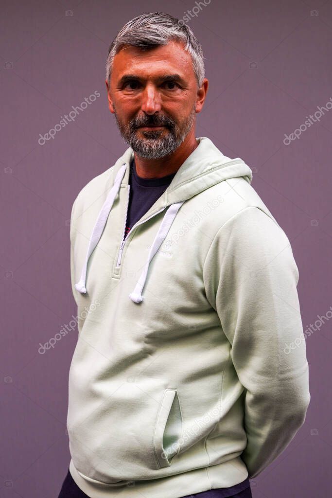 PARIS, FRANCE - MAY 30, 2022: Croatian former professional tennis player and Wimbledon Champion Goran Ivanisevic during tennis legends press conference at 2022 Roland Garros in Paris, France