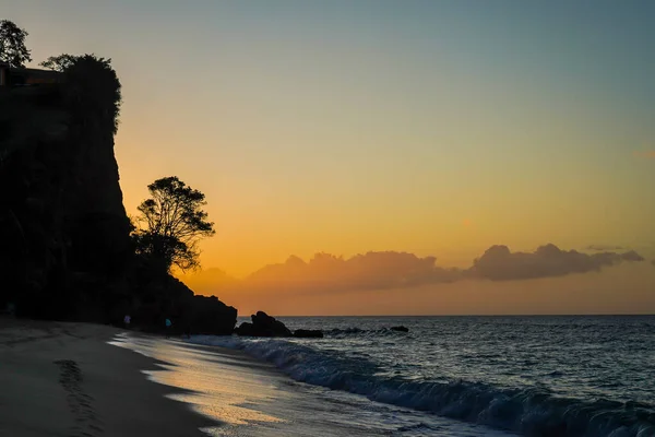 Impressionante Pôr Sol Caribenho Magazine Beach Granada — Fotografia de Stock