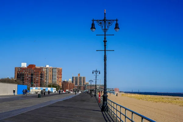 Coney Island Beach Beroemde Coney Island Boardwalk Brooklyn New York — Stockfoto