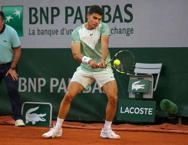 Paris Frankreich Mai 2023 Tennisprofi Carlos Alkaraz Aus Spanien Aktion — Stockfoto