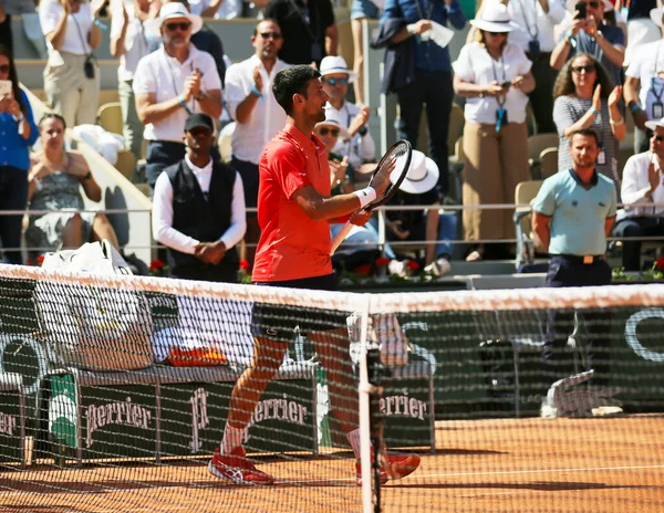 Paris Frankrike Maj 2023 Professionell Tennisspelare Novak Djokovic Serbien Firar — Stockfoto