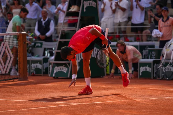 Париж Франция Июня 2023 Года Профессиональный Теннисист Новак Джокович Сербии — стоковое фото