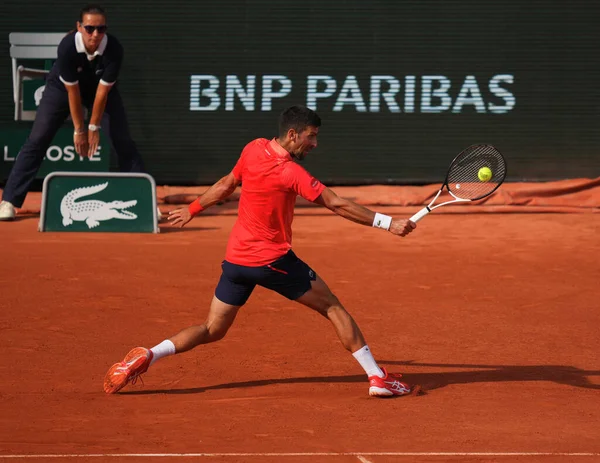 París Francia Junio 2023 Tenista Profesional Novak Djokovic Serbia Acción — Foto de Stock