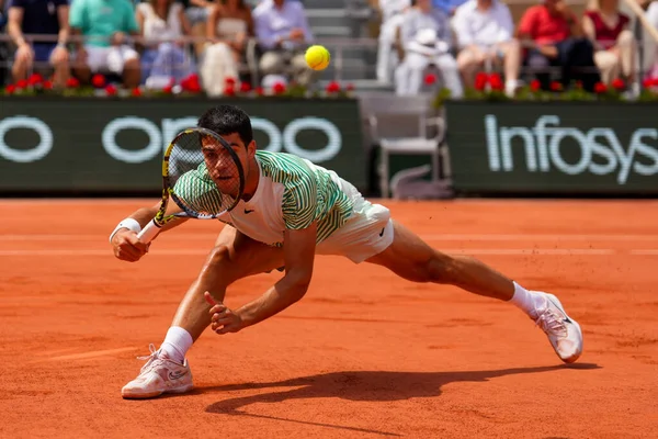 Parijs Frankrijk Juni 2023 Professionele Tennisser Carlos Alkaraz Van Spanje — Stockfoto