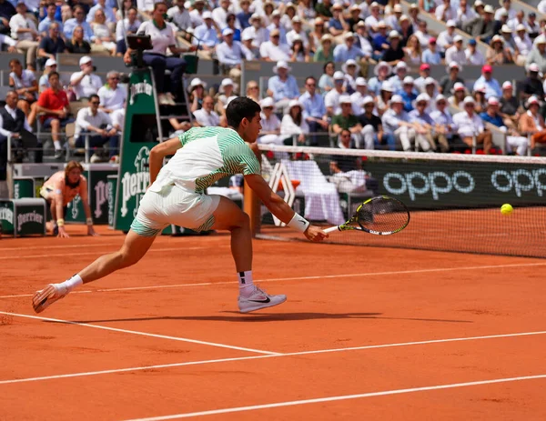 Paris Frankreich Juni 2023 Tennisprofi Carlos Alkaraz Aus Spanien Aktion — Stockfoto
