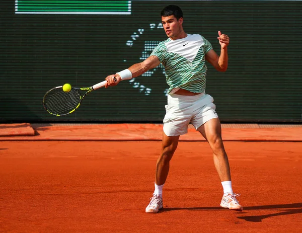 Parigi Francia Giugno 2023 Giocatore Professionista Tennis Carlos Alkaraz Spagna — Foto Stock