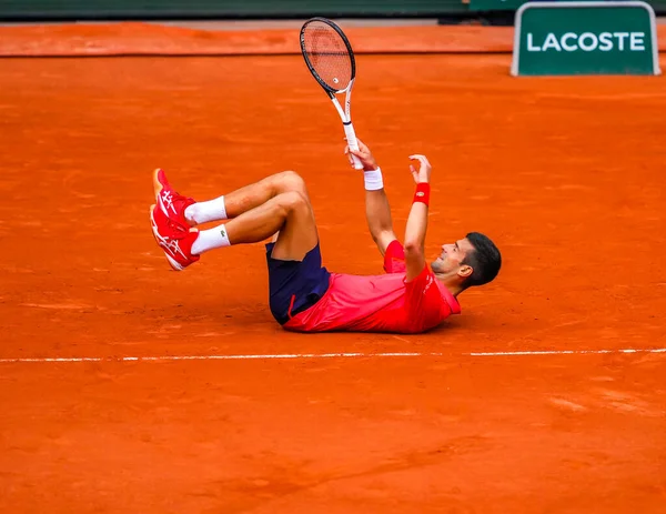 Parijs Frankrijk Juni 2023 2023 Roland Garros Kampioen Novak Djokovic — Stockfoto