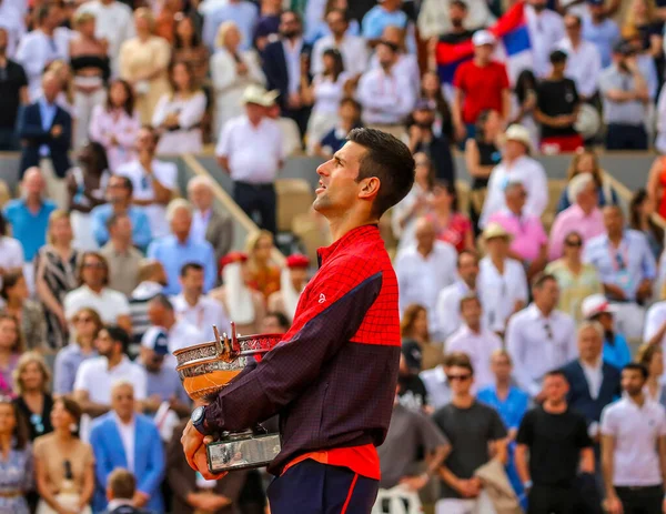 Paris Frankreich Juni 2023 Roland Garros Champion Novak Djokovic Aus — Stockfoto