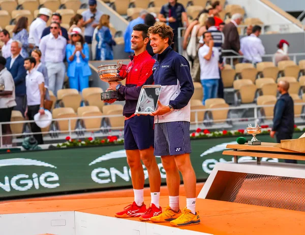 Paris Francja Czerwca 2023 2023 Roland Garros Champion Serbii Novak — Zdjęcie stockowe
