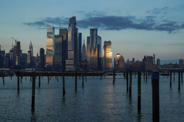 Midtown Manhattan Skyline Uitzicht Vanaf New Jersey Waterfront — Stockfoto