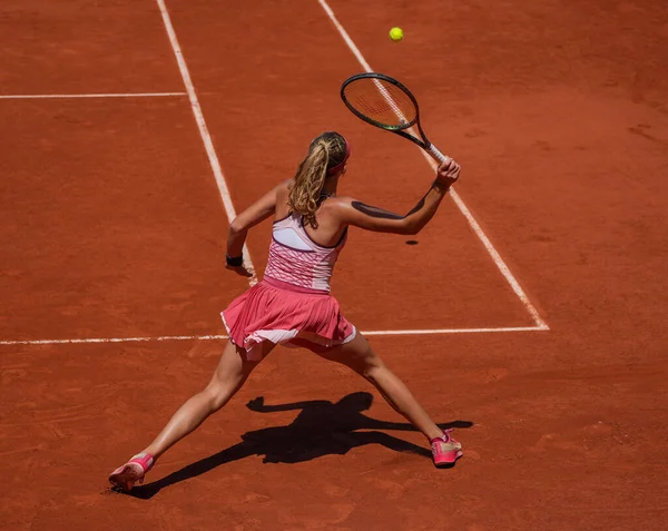París Francia Junio 2023 Tenista Profesional Mirra Andreeva Rusia Acción —  Fotos de Stock