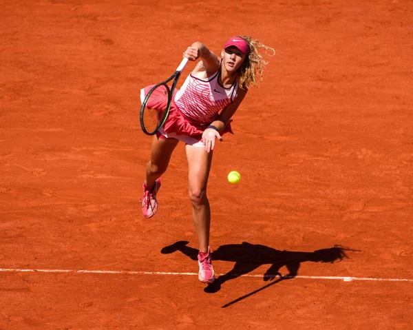 París Francia Junio 2023 Tenista Profesional Mirra Andreeva Rusia Acción — Foto de Stock