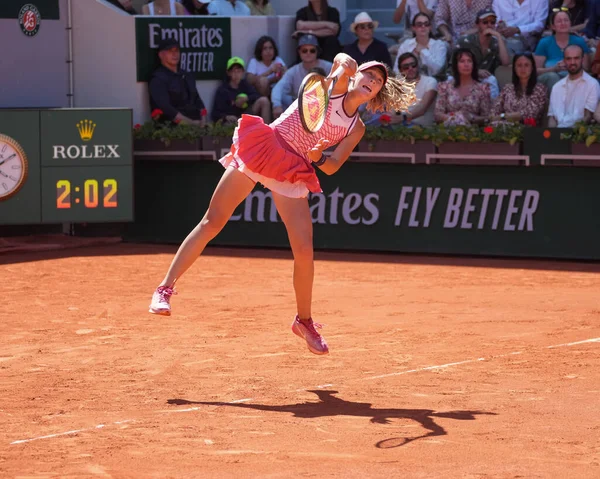 Paris Frankrike Juni 2023 Professionell Tennisspelare Mirra Andreeva Ryssland Aktion — Stockfoto