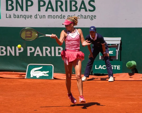 Paris Franța Iunie 2023 Jucătorul Profesionist Tenis Mirra Andreeva Rusiei — Fotografie, imagine de stoc