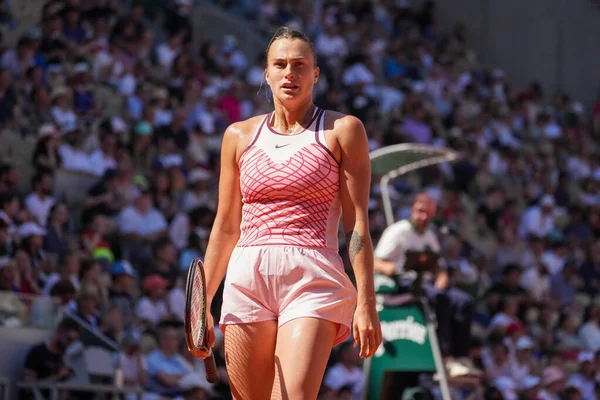 Paris Frankrike Maj 2023 Professionell Tennisspelare Aryna Sabalenka Vitryssland Aktion — Stockfoto