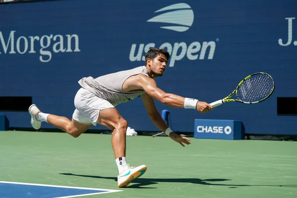 2023년 27일 스페인의 테니스 카를로스 알카라즈가 뉴욕의 테니스 센터에서 열리는 — 스톡 사진