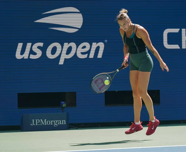 2023년 27일 벨라루스의 테니스 아리아나 사발렌카가 뉴욕의 테니스 센터에서 열리는 — 스톡 사진
