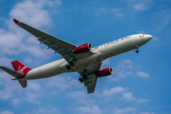 Нью Йорк Июля 2023 Года Авиакомпания Virgin Atlantic Airways Airbus Стоковое Фото