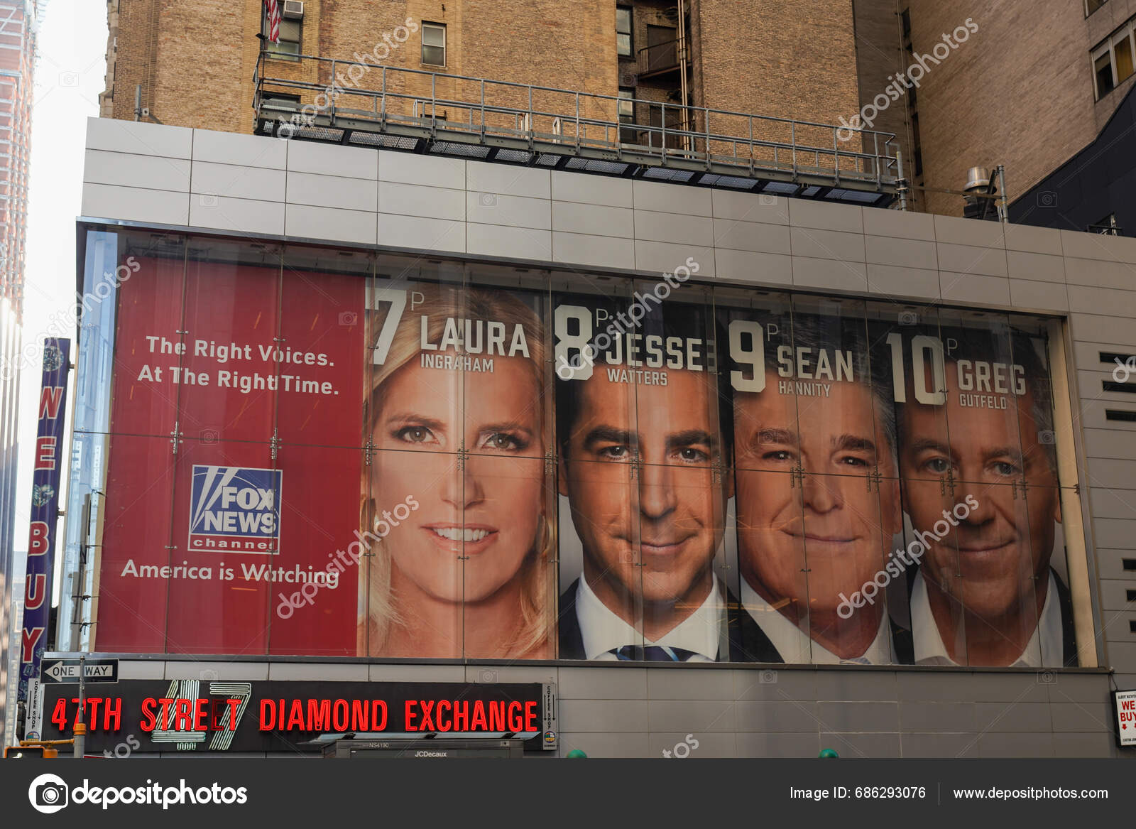 New York November 2023 Fox News Channel Billboard Posted Corner Stock