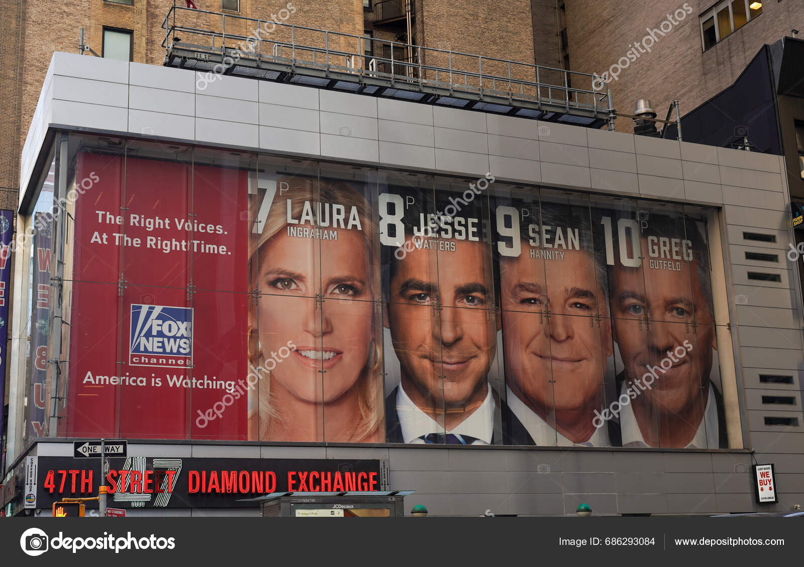 New York November 2023 Fox News Channel Billboard Posted Corner Stock