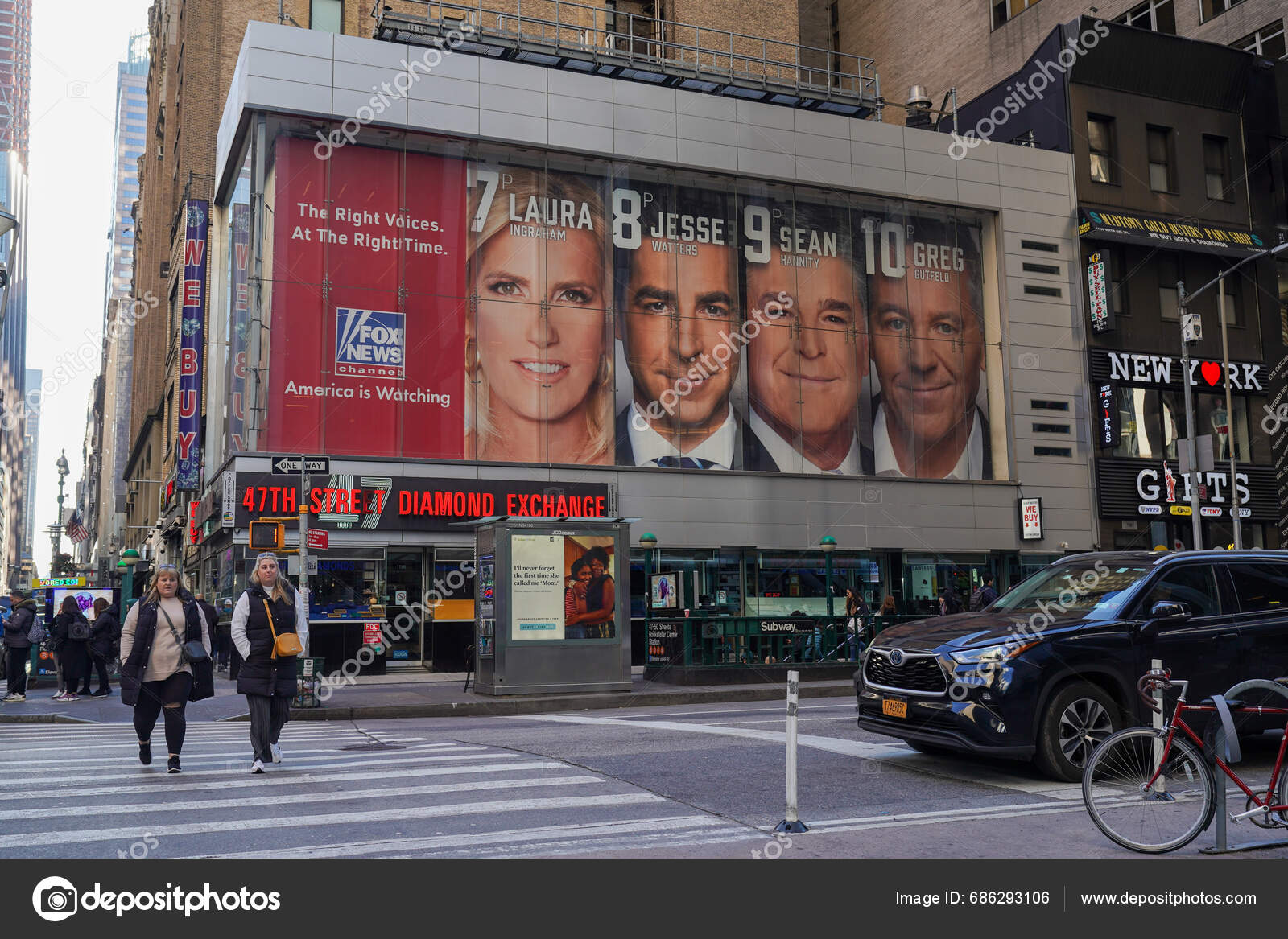 New York November 2023 Fox News Channel Billboard Posted Corner Stock