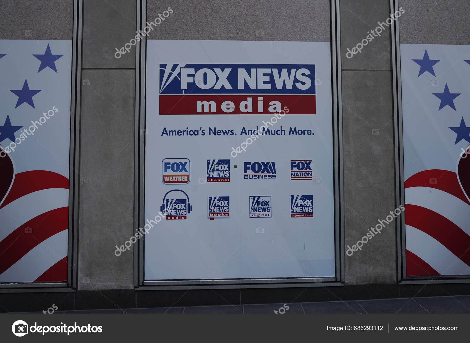 New York November 2023 Fox News Signage Posted News Corporation Stock