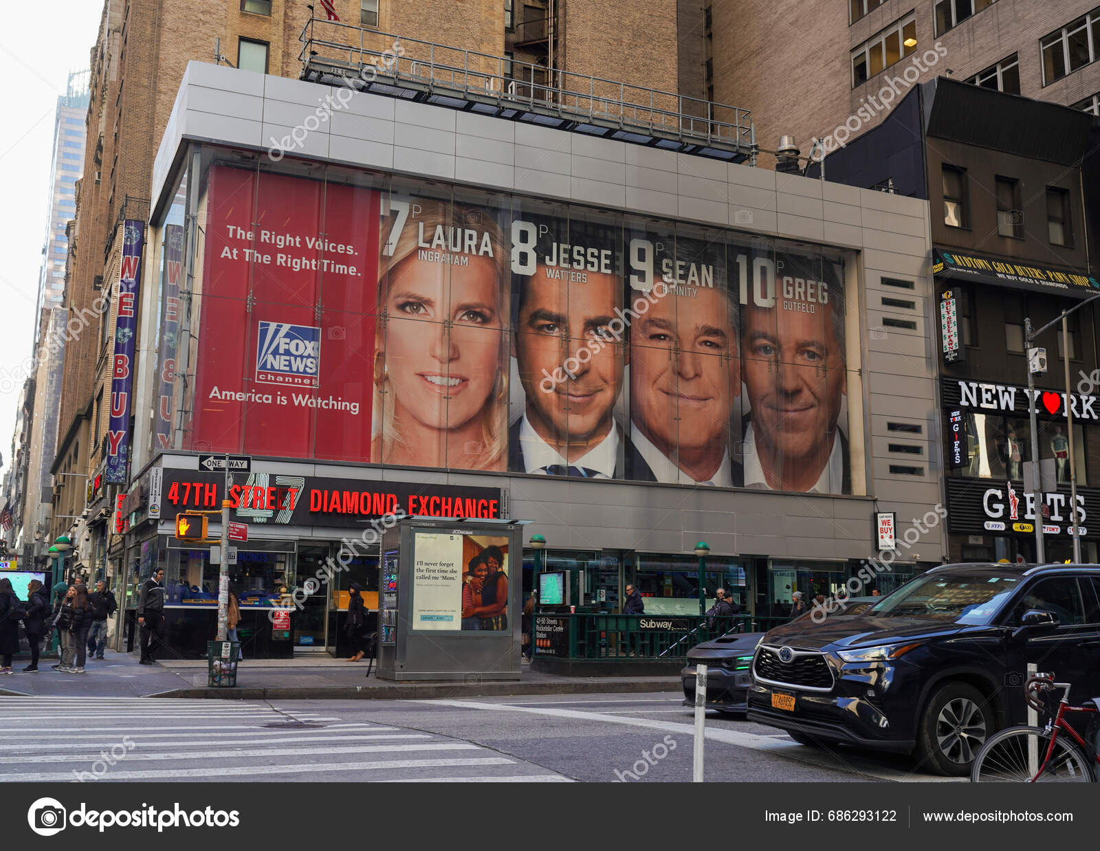 New York November 2023 Fox News Channel Billboard Posted Corner Stock