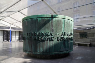 PARIS, FRANCE - JUNE 1, 2023: Memorial de la Shoah, the Holocaust museum in the Marais district in Paris, France, which had a large Jewish population at the beginning of World War II clipart