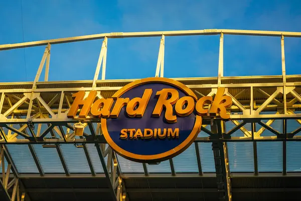 Miami Gardens Florida Marzo 2023 Firma Del Estadio Hard Rock Imágenes de stock libres de derechos
