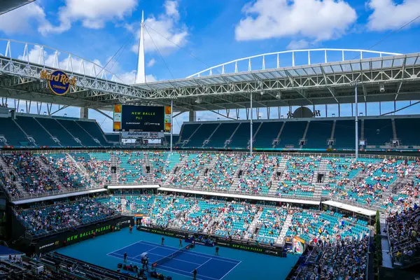 Miami Gardens Florida March 2023 Hard Rock Stadium Tennis Match Stock Picture