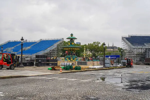 stock image PARIS, FRANCE - MAY 30, 2024: The Place de la Concorde looks like a construction site in preparation for the 2024 Paris Olympic Games in Paris, France