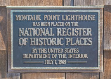 MONTAUK, New York - 29 Eylül 2019: Long Island, New York 'taki Montauk Point Deniz feneri Müzesi 