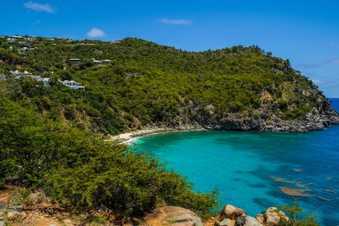 Deniz kabuğu sahili, St. Barts, Fransız Batı Hint Adaları