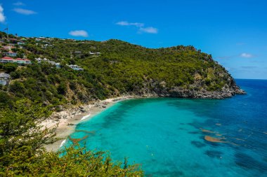 Deniz kabuğu sahili, St. Barts, Fransız Batı Hint Adaları