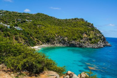 Deniz kabuğu sahili, St. Barts, Fransız Batı Hint Adaları