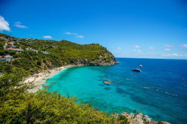 Deniz kabuğu sahili, St. Barts, Fransız Batı Hint Adaları