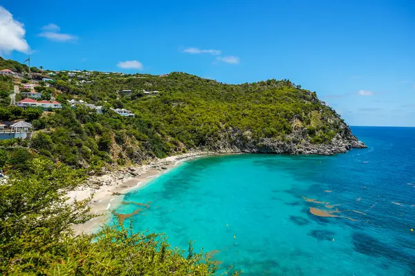 stock image Aerial view of Shell beach, St. Barts, French West Indies