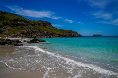 St. Barthelemy 'deki ünlü Saline Sahili, Fransız Batı Hint Adaları