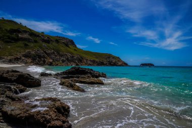 St. Barthelemy 'deki ünlü Saline Sahili, Fransız Batı Hint Adaları