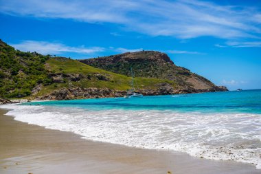 St. Barthelemy 'deki ünlü Saline Sahili, Fransız Batı Hint Adaları