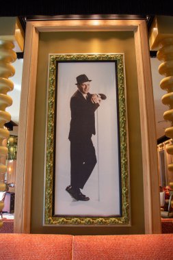 LAS VEGAS, NEVADA - 10 Mayıs 2014: Forbes Travel Guide Four-Star Sinatra Restaurant Interior Encore Las Vegas Casino. Frank Sinatra 'nın ailesi tarafından onaylanmış tek İtalyan restoranı. 