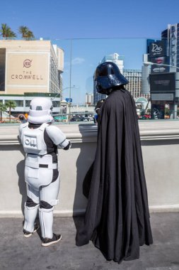 LAS VEGAS, NEVADA - 10 Mayıs 2014: Las Vegas Strip, Nevada 'da Star War Characters